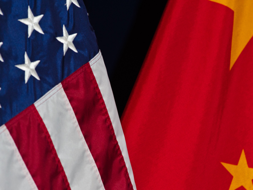 US - China flags