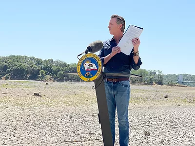 Newsom at Lake Mendocino