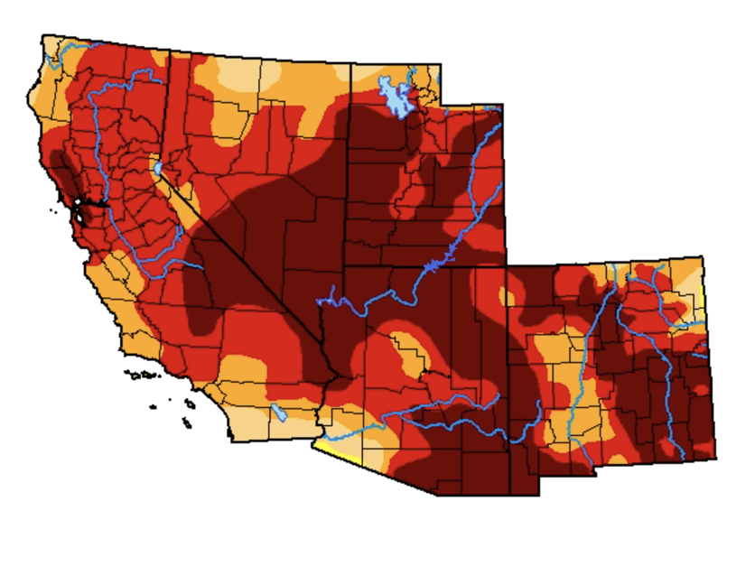 southwest drought map