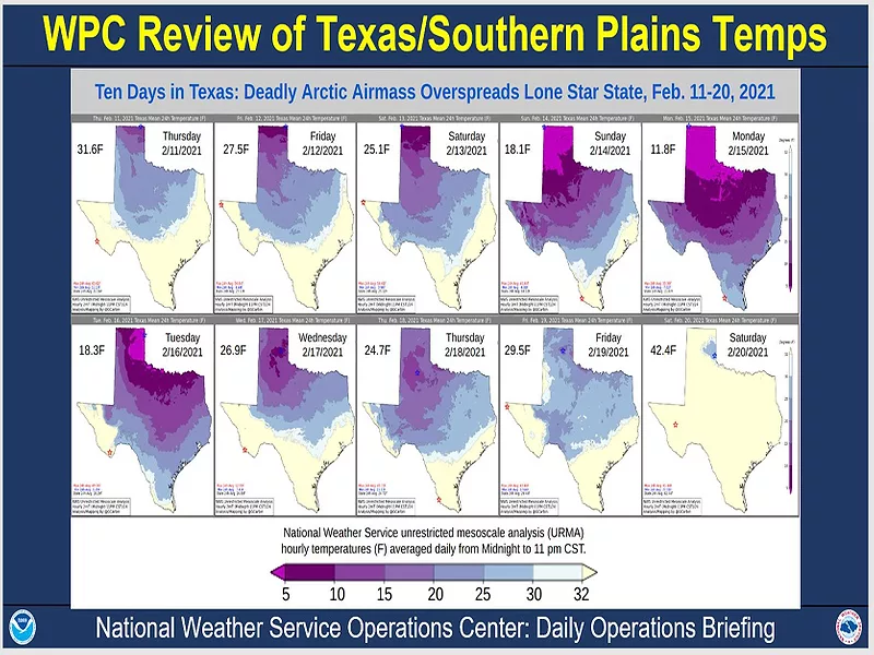 Texas Temps Feb. 2021