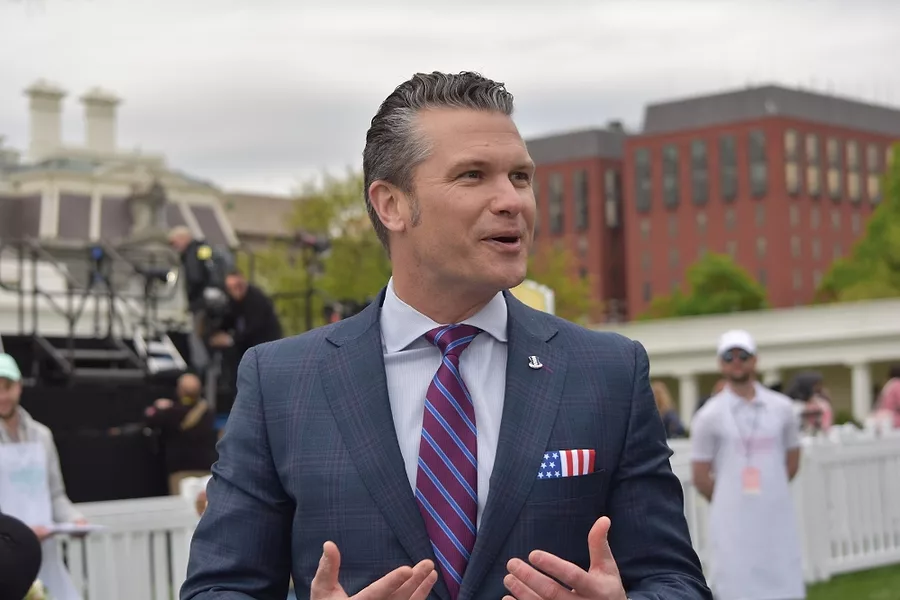 Defense Secretary Pete Hegseth speaks with reporters.jpg