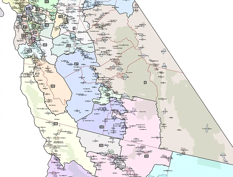 Assembly redistricting map