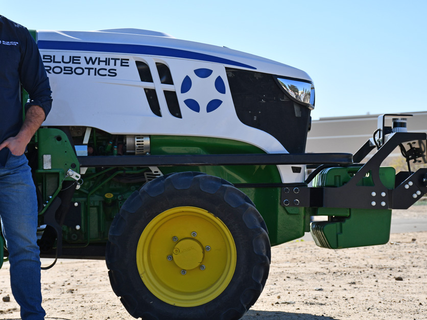 Blue White Robotics autonomous tractor