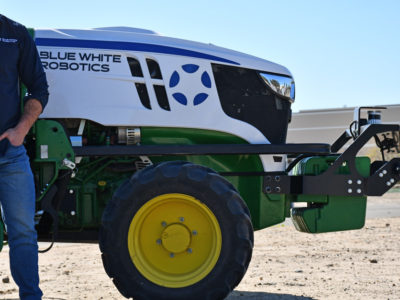Blue White Robotics autonomous tractor