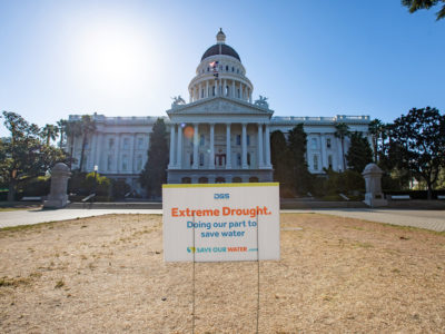 Drought sign at capitol