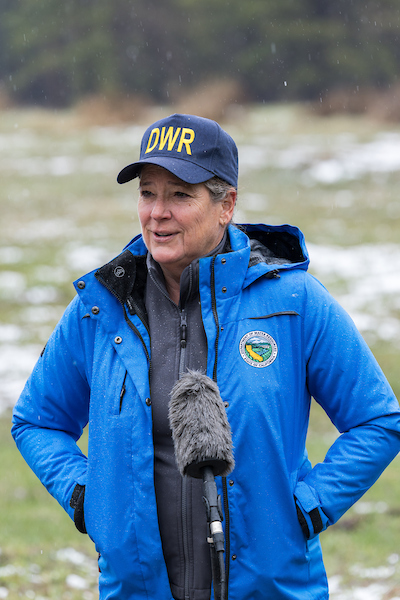 Karla Nemeth at Phillips Station snowpack survey