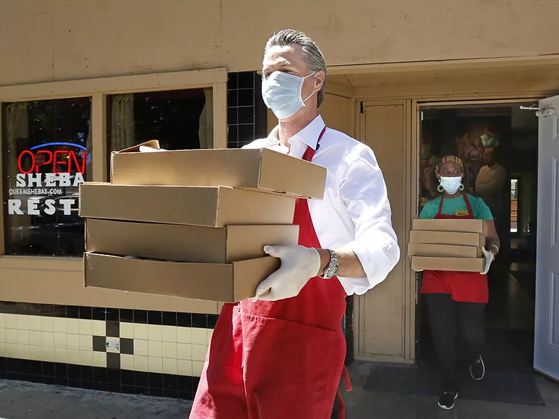 Newsom serving meals