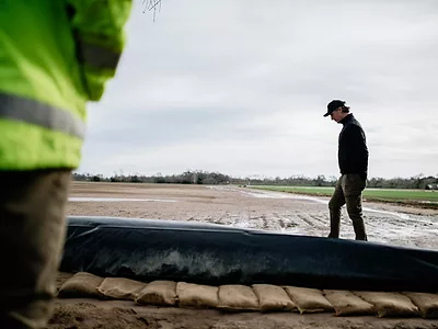 Newsom tours flood