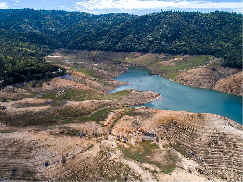 Oroville drought aerial DWR