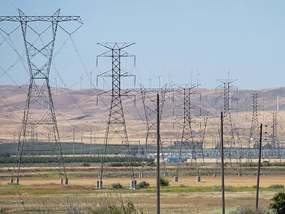 Power lines at Fish Facility DWR