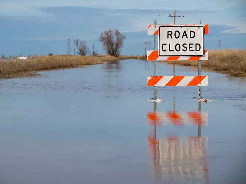 Road closed for flooding