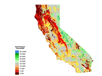 Soil moisture map