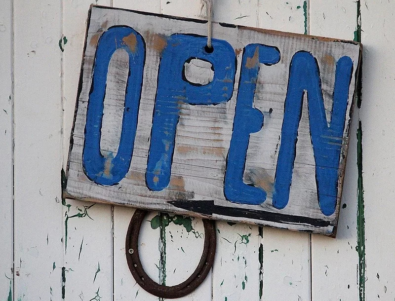 open sign