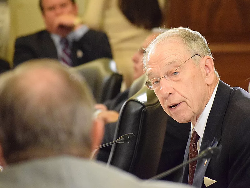 Chuck Grassley speaks to Scott Hutchins3_Senate Ag Committee July 2019