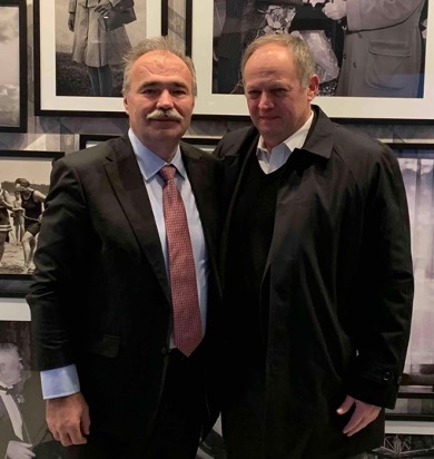 Hungarian ag minister (L) with Agri-Pulse’s Bill Tomson