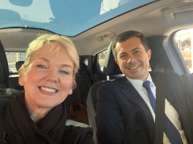 Energy Secretary Jennifer Granholm and Transportation Secretary Pete Buttigieg