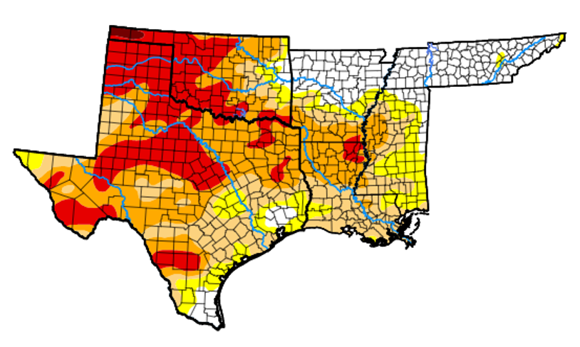 Texas Drought Map 1.28.2022