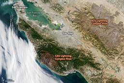 NASA CA wildfire map 2