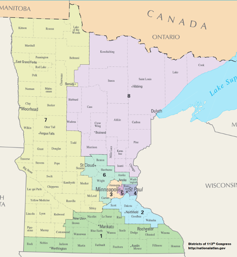 Minnesota district map