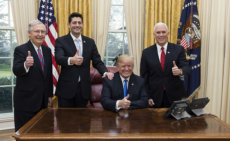 Trump celebrates passage of tax bill