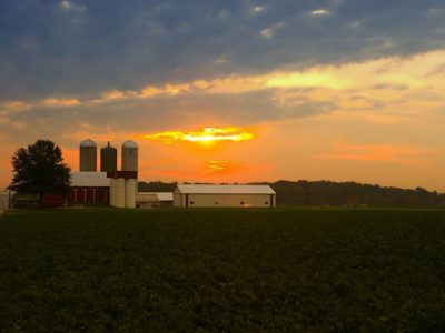 daybreak over farm
