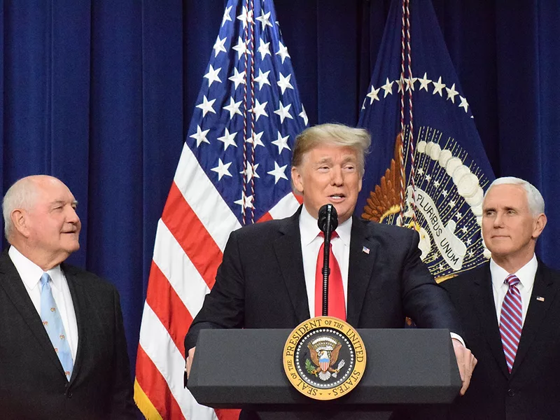 Donald Trump, Mike Pence, and Sonny Perdue
