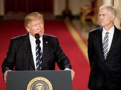President Donald Trump and Supreme Court Justice Neil Gorsuch