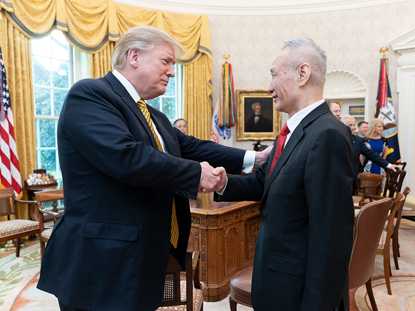 Trump with Chinese Vice Premier Liu He April 4 2019