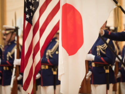 U.S. and Japan flags