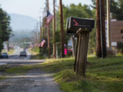 Mailboxes on a rural road