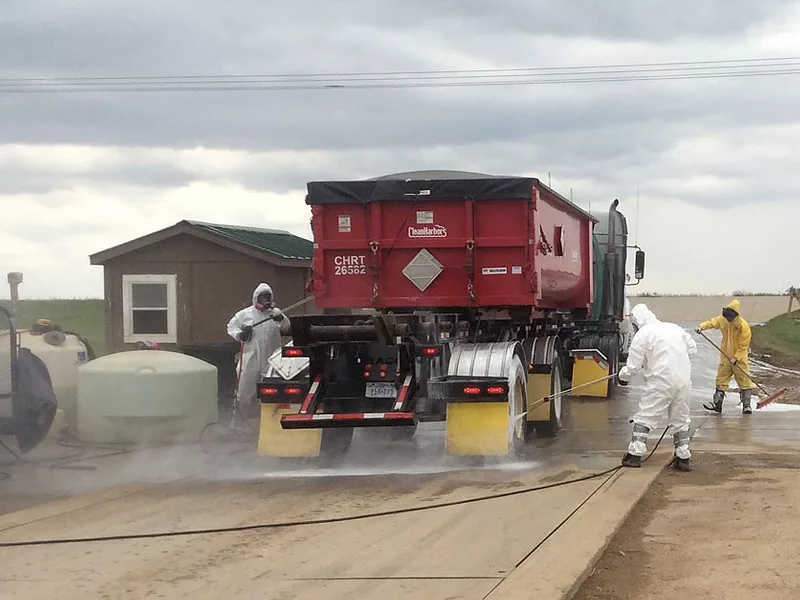 Avian-flu-truck-disinfected