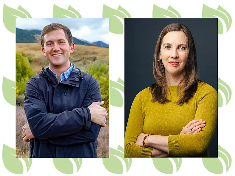 Britt Lundgren with Stonyfield Organic and Nathaniel Powell-Palm of Cold Springs Organics 